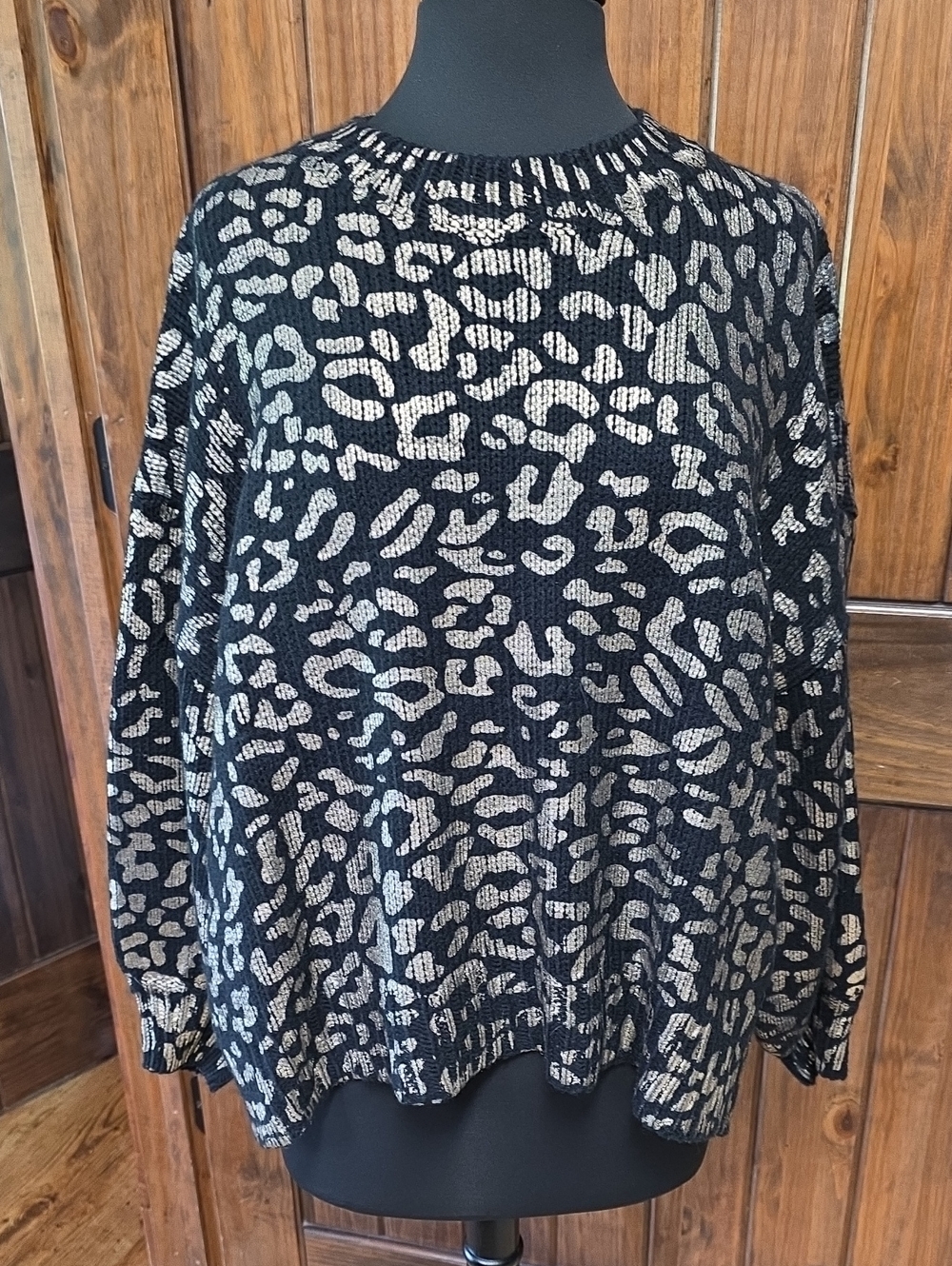 And The Why Oversized Black And Gold Sweater - Size M/L